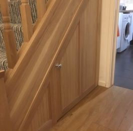 Solid Oak staircase with under stairs storage: Click Here To View Larger Image