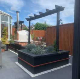 Purpose made raised beds and pergoda: Click Here To View Larger Image