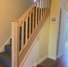 Purpose made under stairs storage and new handrails, baserails and spindles to staircase: Click Here To View Larger Image