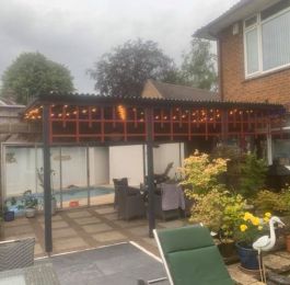 Purpose made canopy to cover patio area: Click Here To View Larger Image