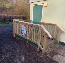 New handrail and spindles from treated wood: Click Here To View Larger Image