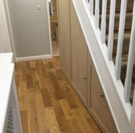 Purpose made under stairs storage with drawers and doors manufactured from MDF: Click Here To View Larger Image