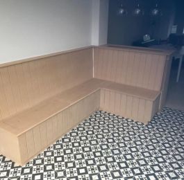 Purpose made seating to kitchen with storage space: Click Here To View Larger Image