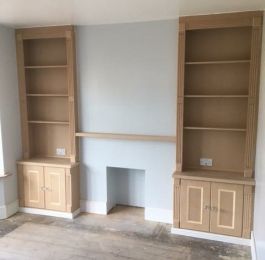MDF made to measure units for either side of a fireplace: Click Here To View Larger Image
